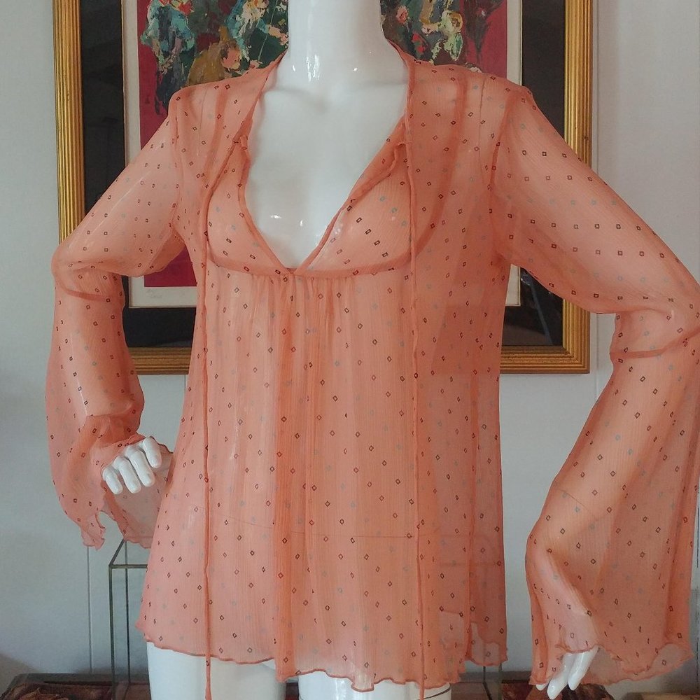 J. Jill Sheer Peach Blouse